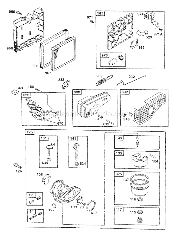 Page C Diagram and Parts List for 0764-0  Briggs and Stratton Pressure Washer
